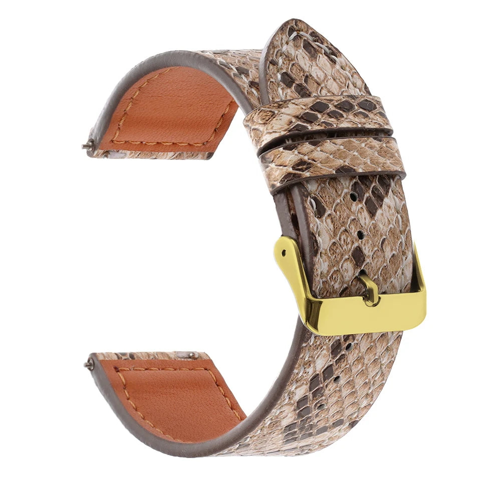 Handmade Snake-Pattern Leather Watch Strap – 20mm / 22mm-Straptique-Viva Timepiece