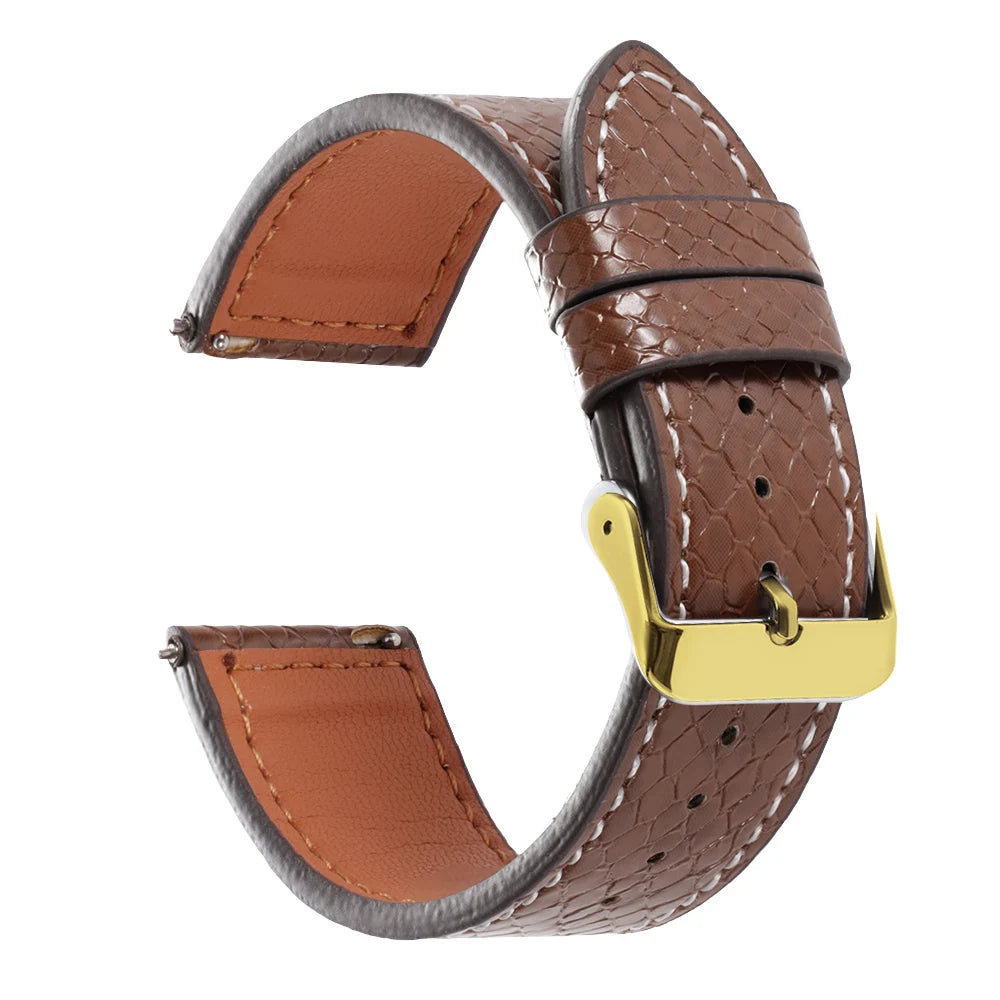Handmade Snake-Pattern Leather Watch Strap – 20mm / 22mm-Straptique-Viva Timepiece