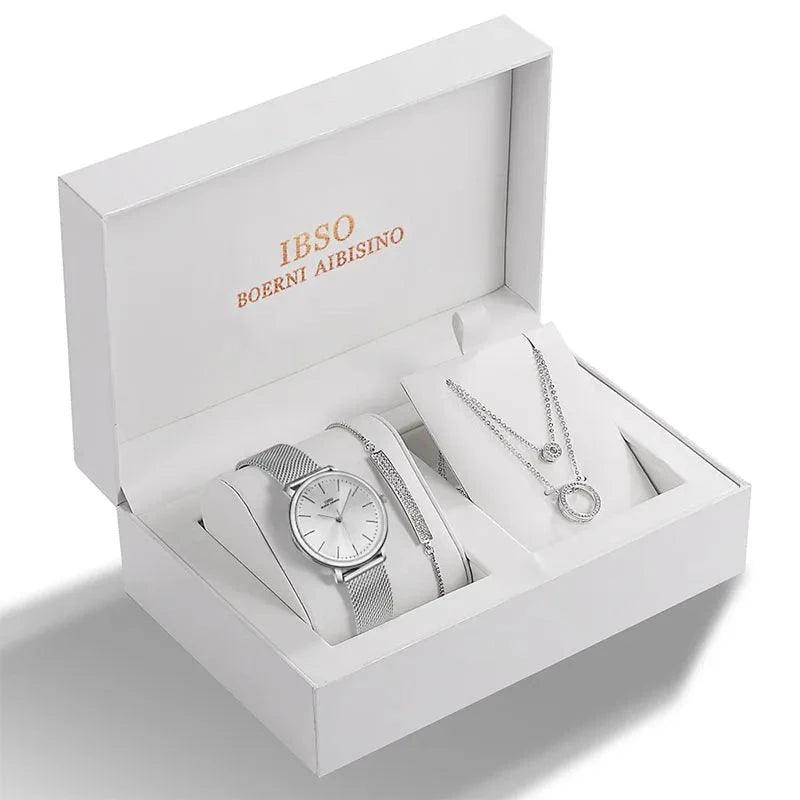 IBSO Crystal Quartz Watch Women Gifts Set - Watches - Viva Timepiece