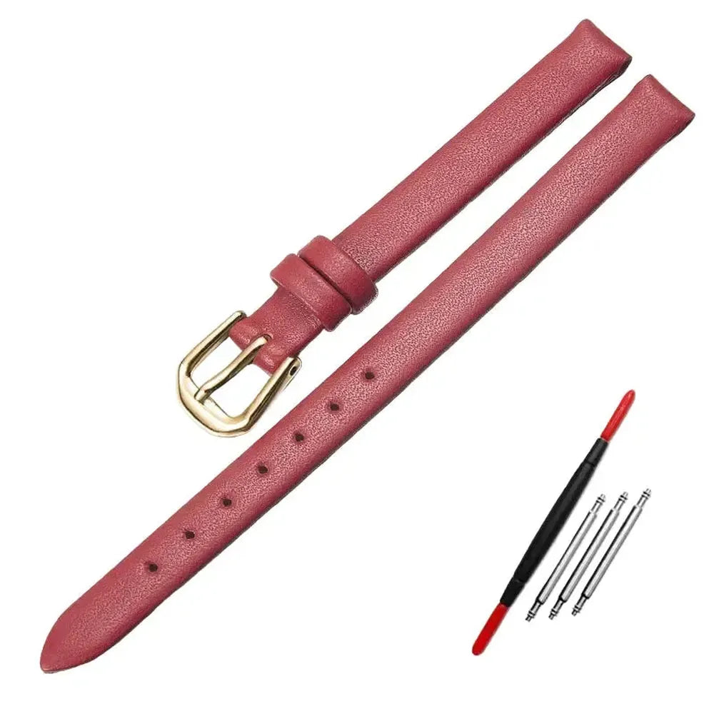 Women’s Slim Leather Watch Strap – 6mm 8mm 10mm 12mm-Straptique-Viva Timepiece