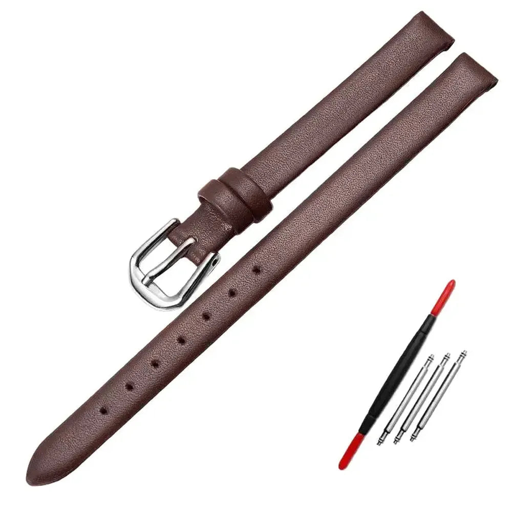 Women’s Slim Leather Watch Strap – 6mm 8mm 10mm 12mm-Straptique-Viva Timepiece