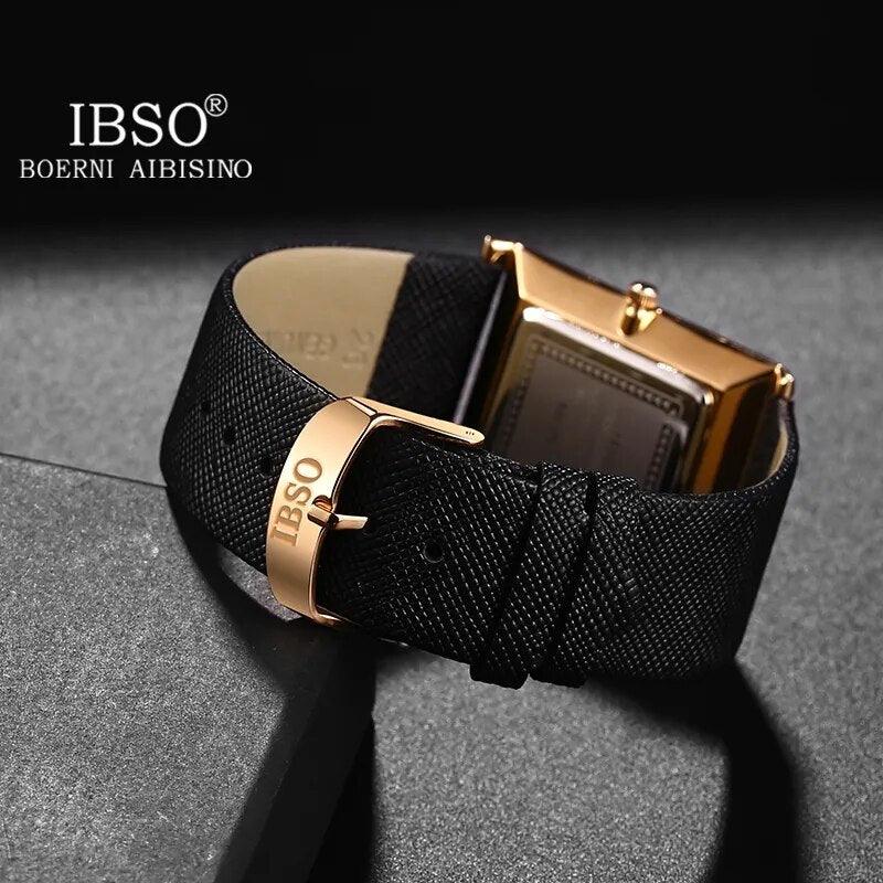 IBSO Ultra-Thin Rectangle Dial Men's Quartz Luxury Watch - Watches - Viva Timepiece