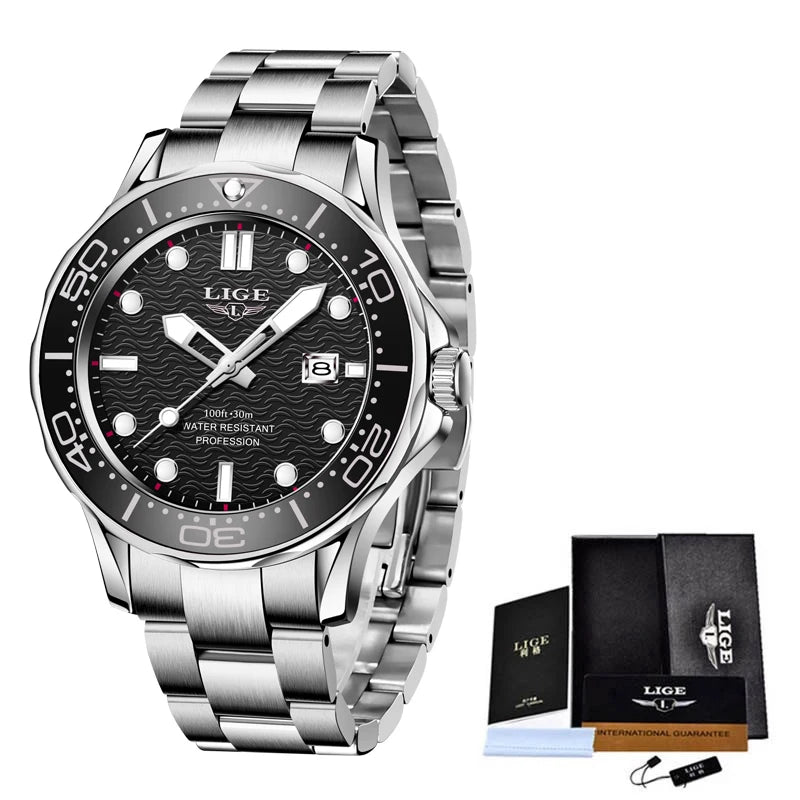 LIGE 8936 Men's Quartz Sport Watch – 3BAR Luminous Date