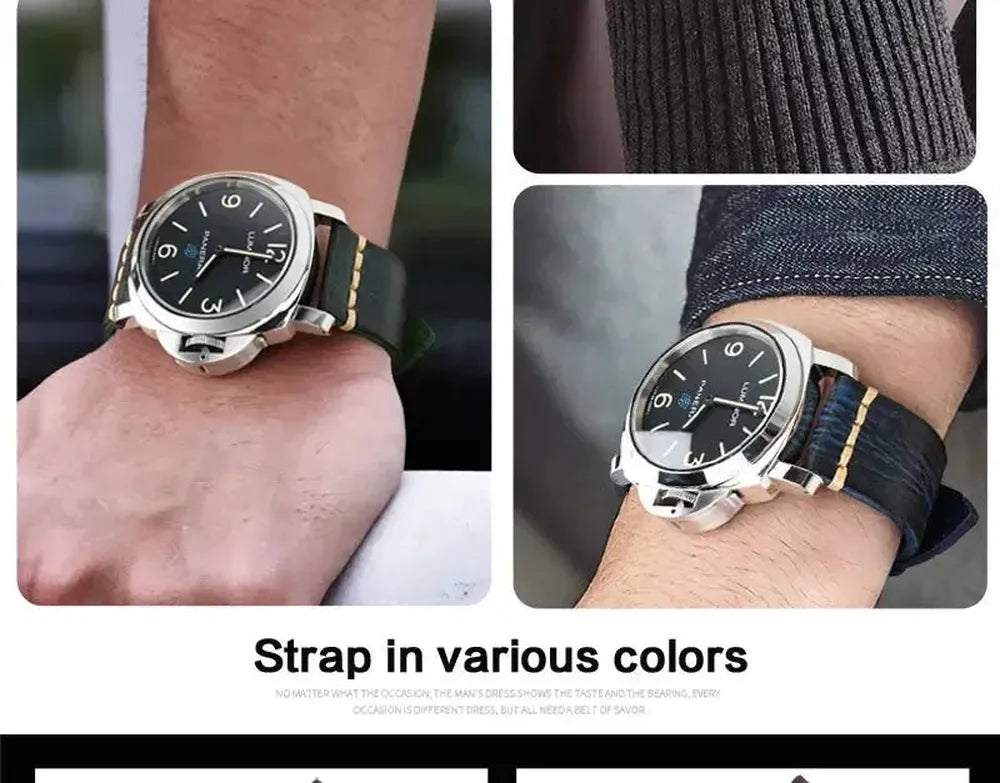 Handmade Italian Leather Watch Strap – Vintage Cowhide Band with Pin Buckle (18mm–21mm)-Straptique-Viva Timepiece