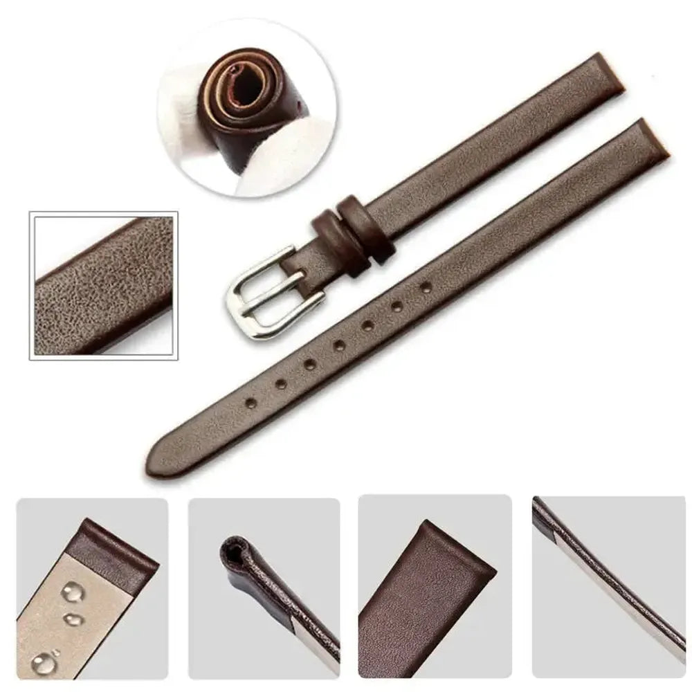 Women’s Slim Leather Watch Strap – 6mm 8mm 10mm 12mm-Straptique-Viva Timepiece