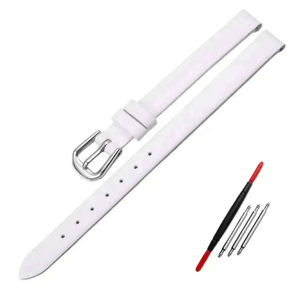 Women’s Slim Leather Watch Strap – 6mm 8mm 10mm 12mm-Straptique-Viva Timepiece