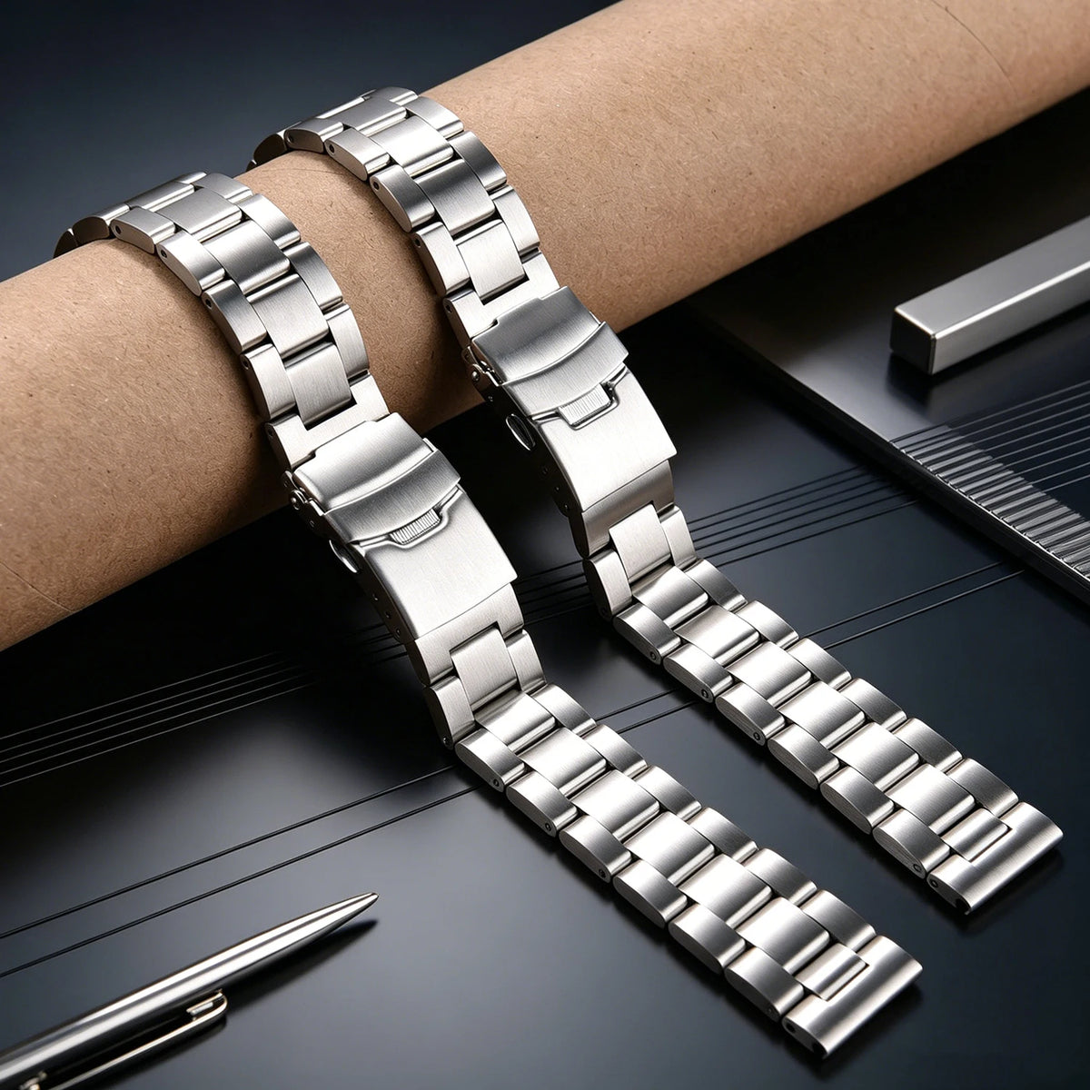 Heavy-Duty Quick Release Stainless Steel Watch Bracelet 18–22mm