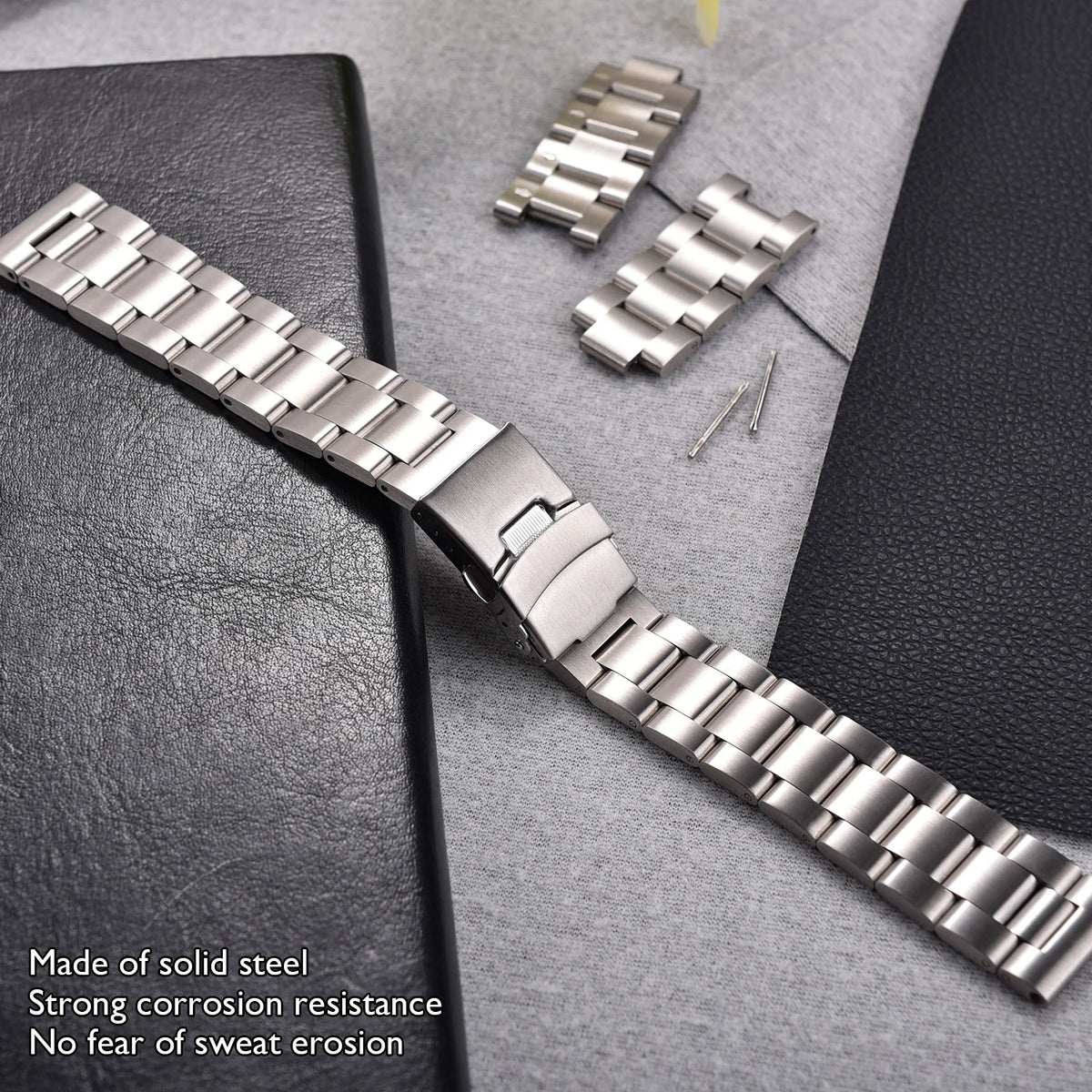 Heavy-Duty Quick Release Stainless Steel Watch Bracelet 18–22mm