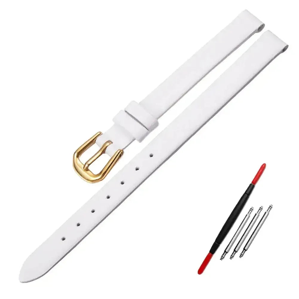 Women’s Slim Leather Watch Strap – 6mm 8mm 10mm 12mm-Straptique-Viva Timepiece