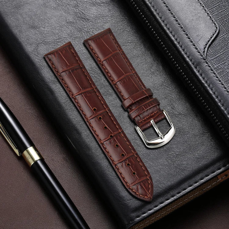 High Quality Genuine Leather Watch Strap with Classic Buckle – Croc Pattern, 14-22mm-Straptique-Viva Timepiece
