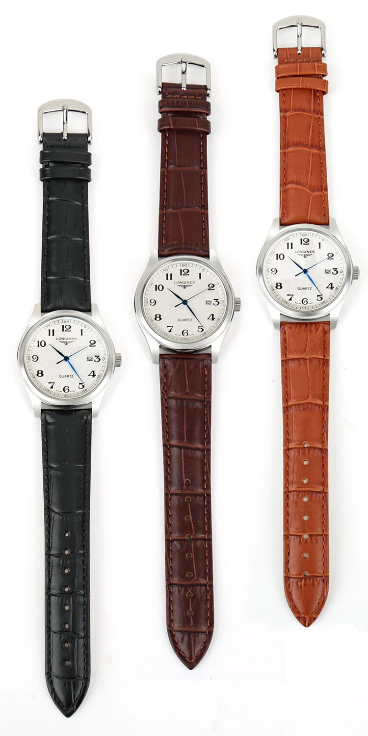 High Quality Genuine Leather Watch Strap with Classic Buckle – Croc Pattern, 14-22mm-Straptique-Viva Timepiece