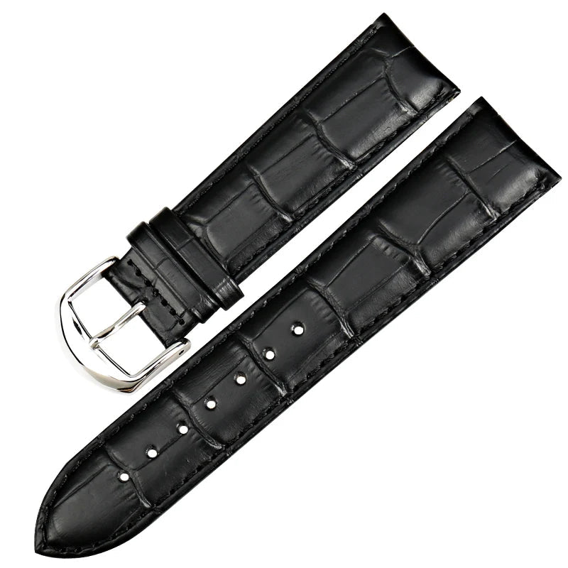 High Quality Genuine Leather Watch Strap with Classic Buckle – Croc Pattern, 14-22mm-Straptique-Viva Timepiece