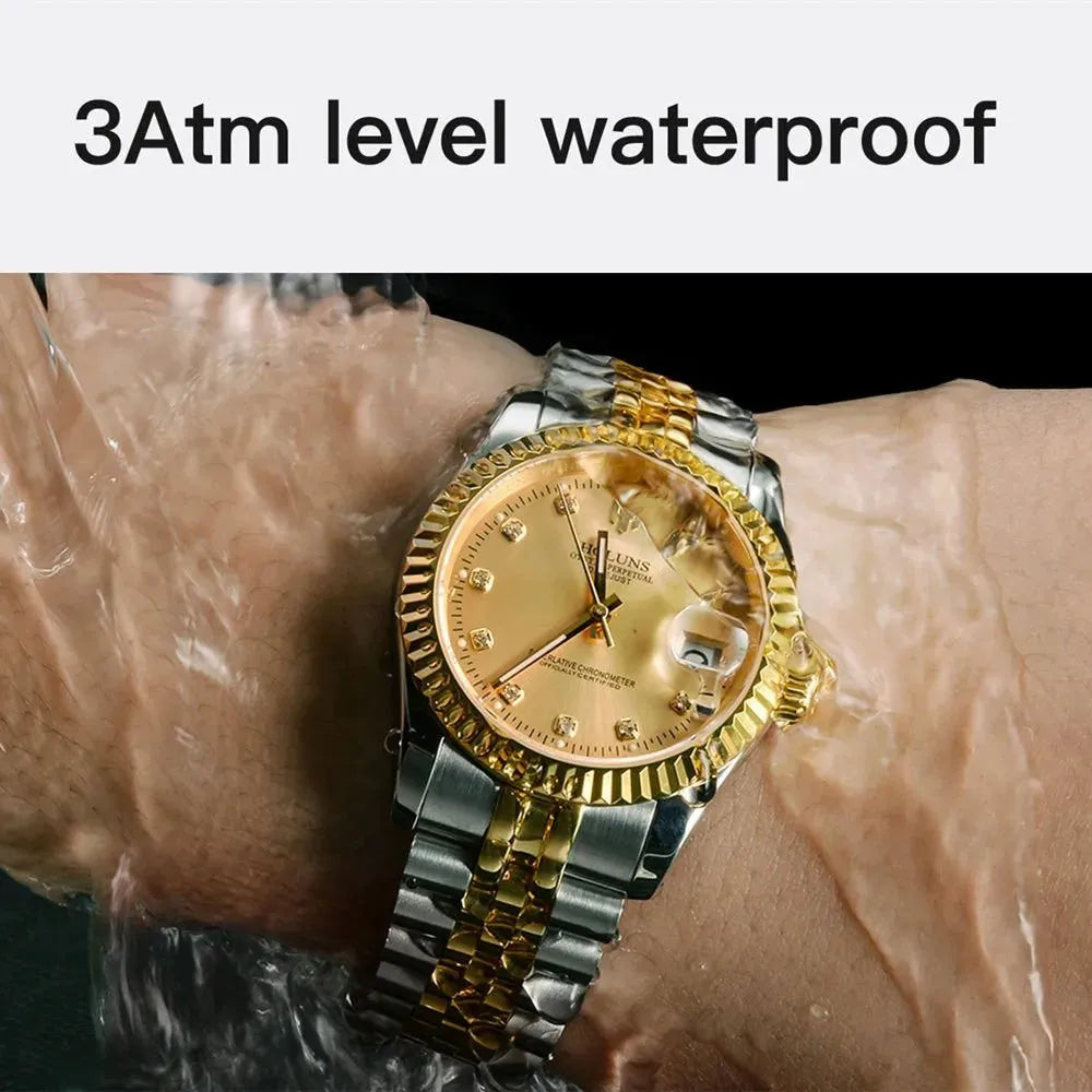Holuns Classic Date Automatic Watch – Fluted Bezel Sapphire-Holuns-Viva Timepiece