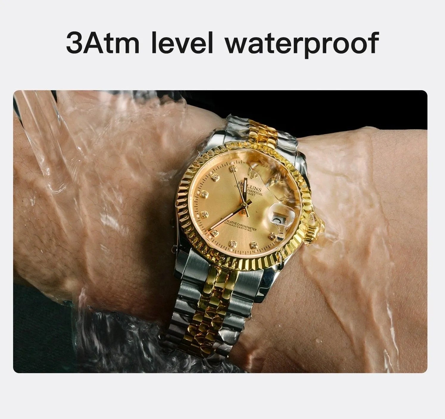 Holuns Automatic 36mm / 41mm Classic Dress Watch – Fluted Bezel, Sapphire, Jubilee Bracelet-Holuns-Viva Timepiece