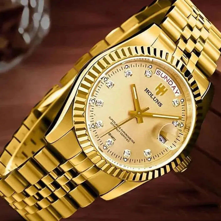 Holuns Day-Date-Style Quartz Homage Watch – 37 mm / 41 mm-Holuns-Viva Timepiece