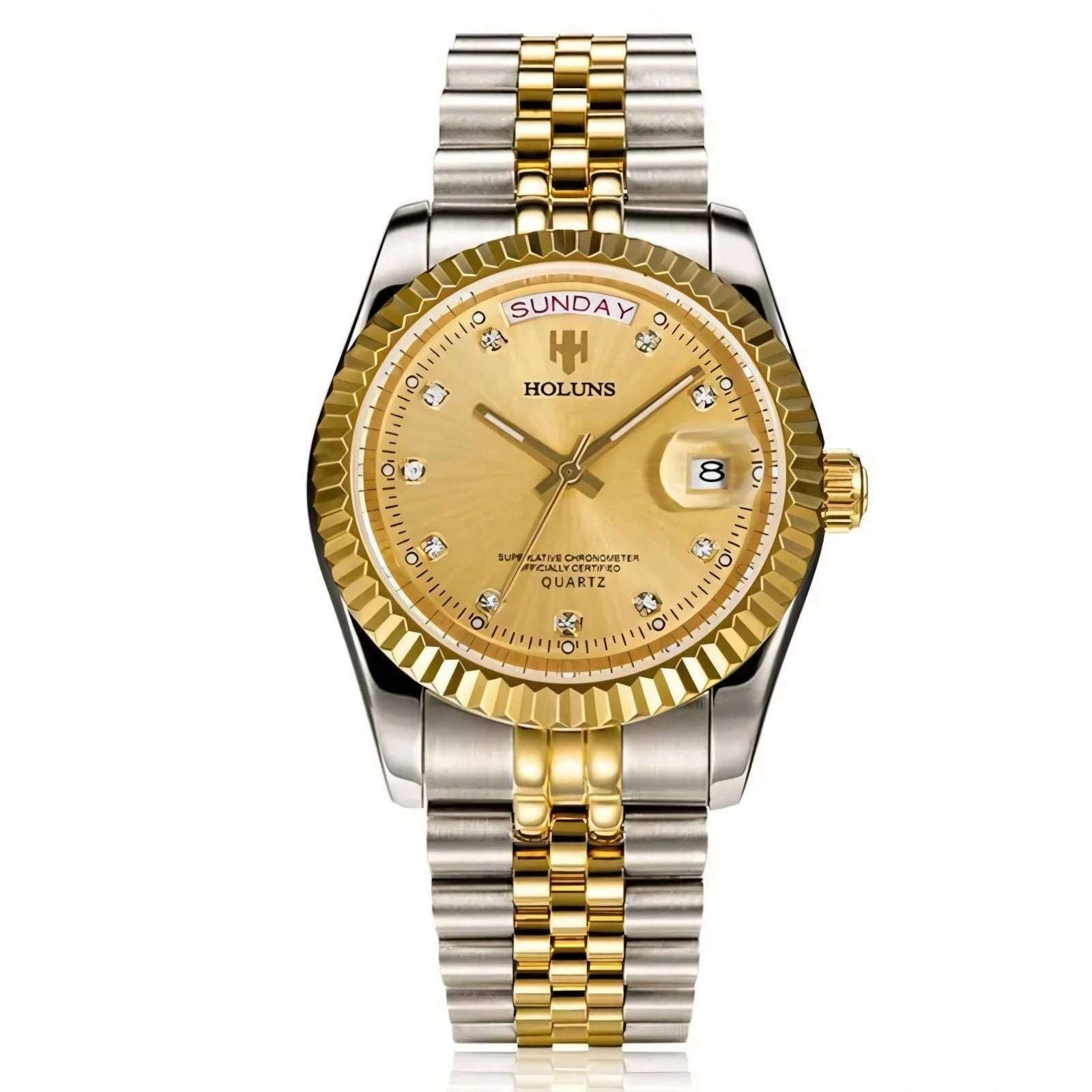 Holuns Jewels Day Date 37 Jubilee Quartz Homage Watches