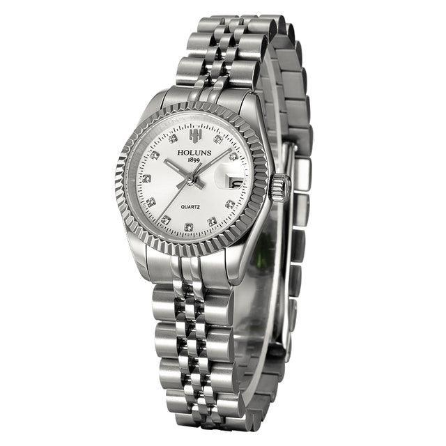 Holuns Ladies Datejust 28 Quartz Homage Watches Silver Pearl - Holuns | Viva Timepiece
