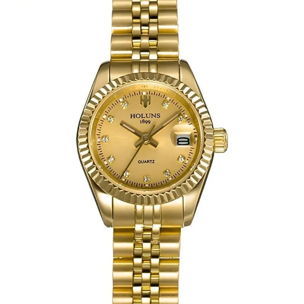 Holuns 28mm Ladies Quartz Dress Watch – Fluted Bezel – Viva Timepiece