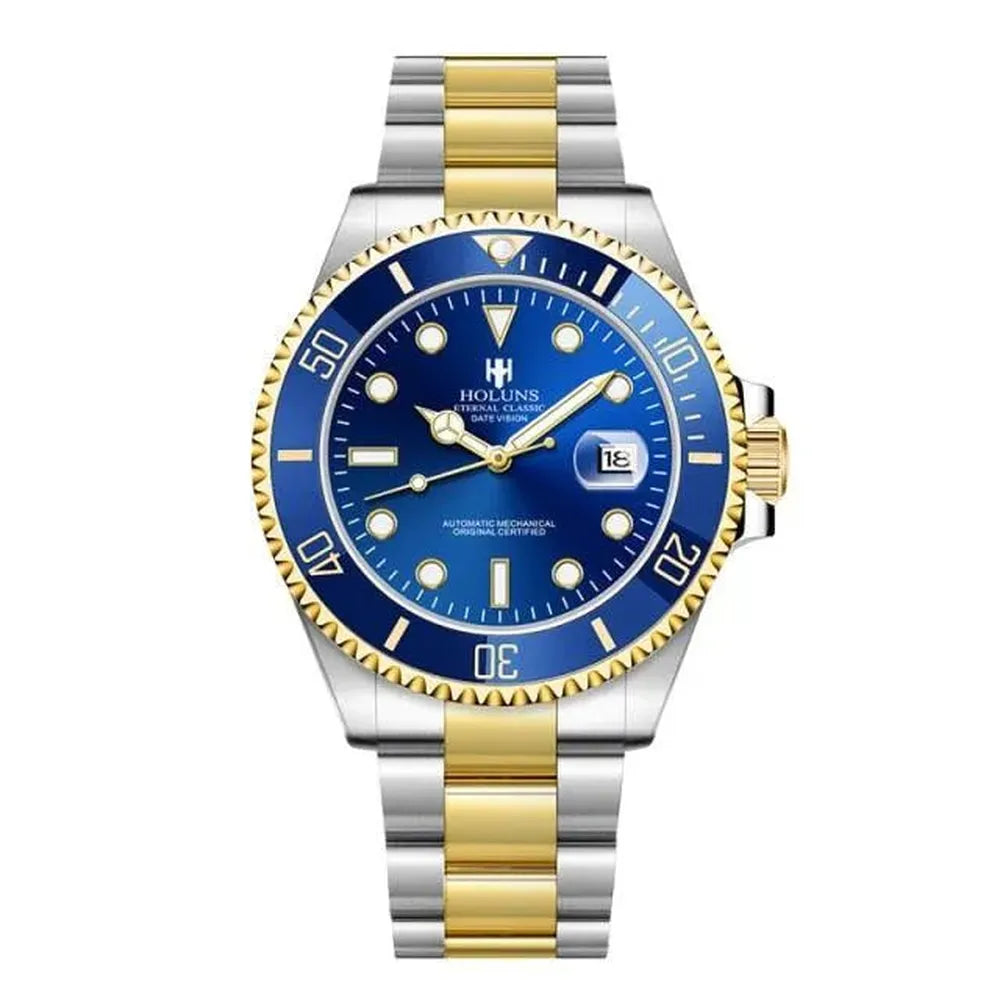 Holuns 41mm Automatic Diver Watch – Sapphire Crystal, Ceramic Bezel, Stainless Steel-Holuns-Viva Timepiece