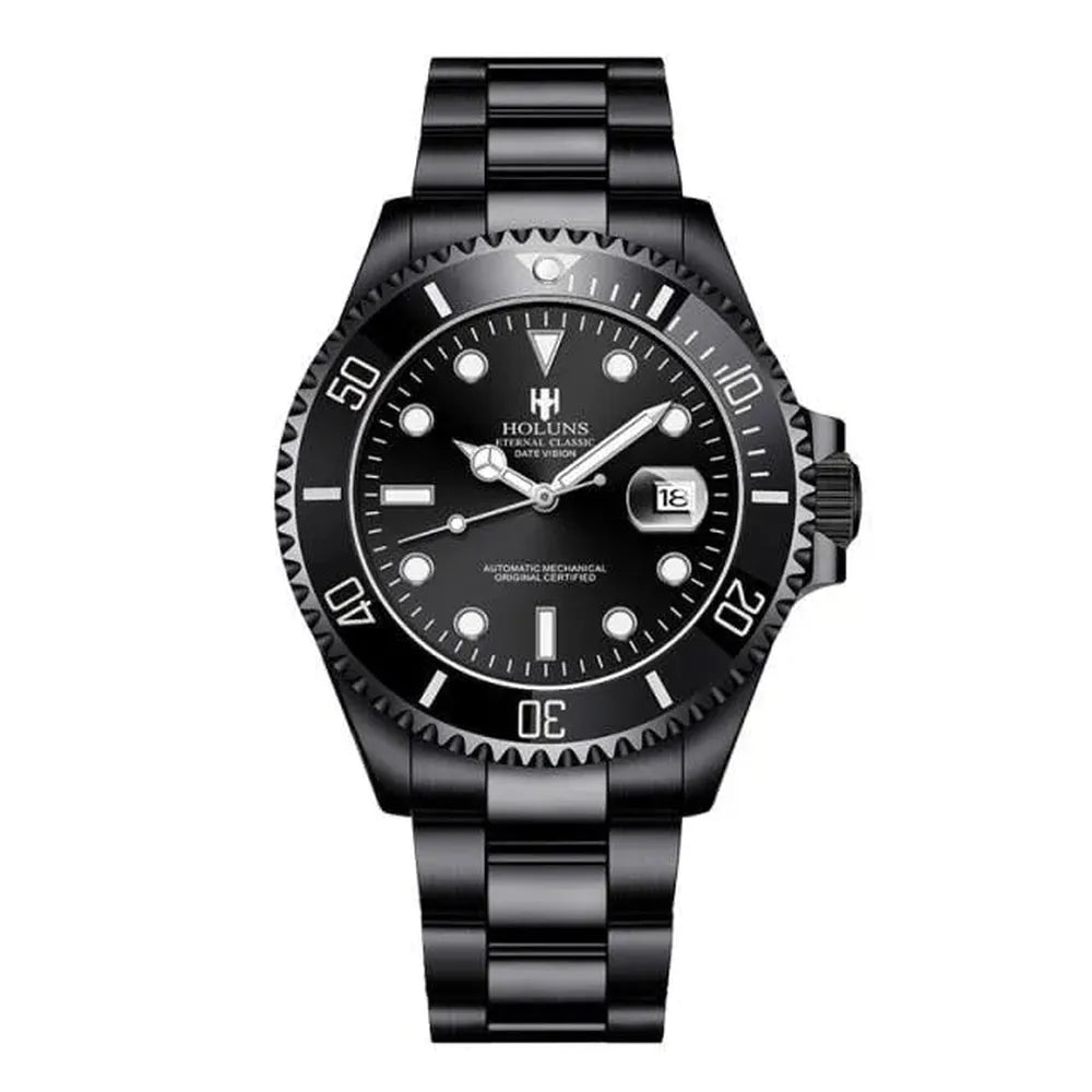 Holuns 41mm Automatic Diver Watch – Sapphire Crystal, Ceramic Bezel, Stainless Steel-Holuns-Viva Timepiece