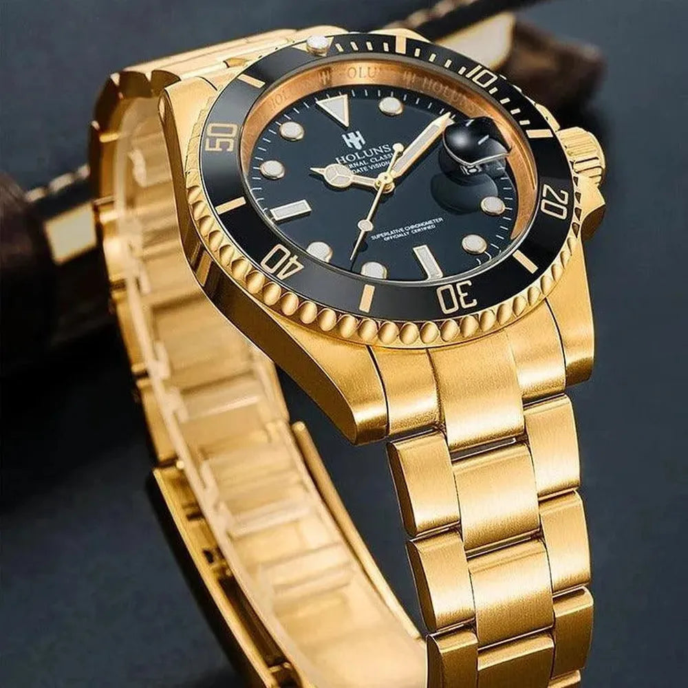 Holuns 41mm Automatic Diver Watch – Sapphire Crystal, Ceramic Bezel, Stainless Steel-Holuns-Viva Timepiece