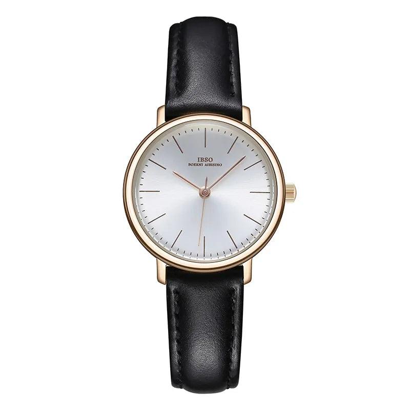 IBSO 36WB Ultra-thin Leather Strap Women's Quartz Watches 3626 - IBSO | Viva Timepiece