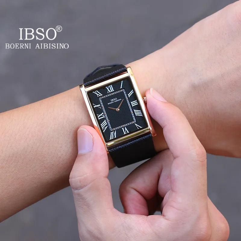 IBSO Ultra Thin Rectangle Dial Men s Quartz Luxury Watch Viva Timepiece