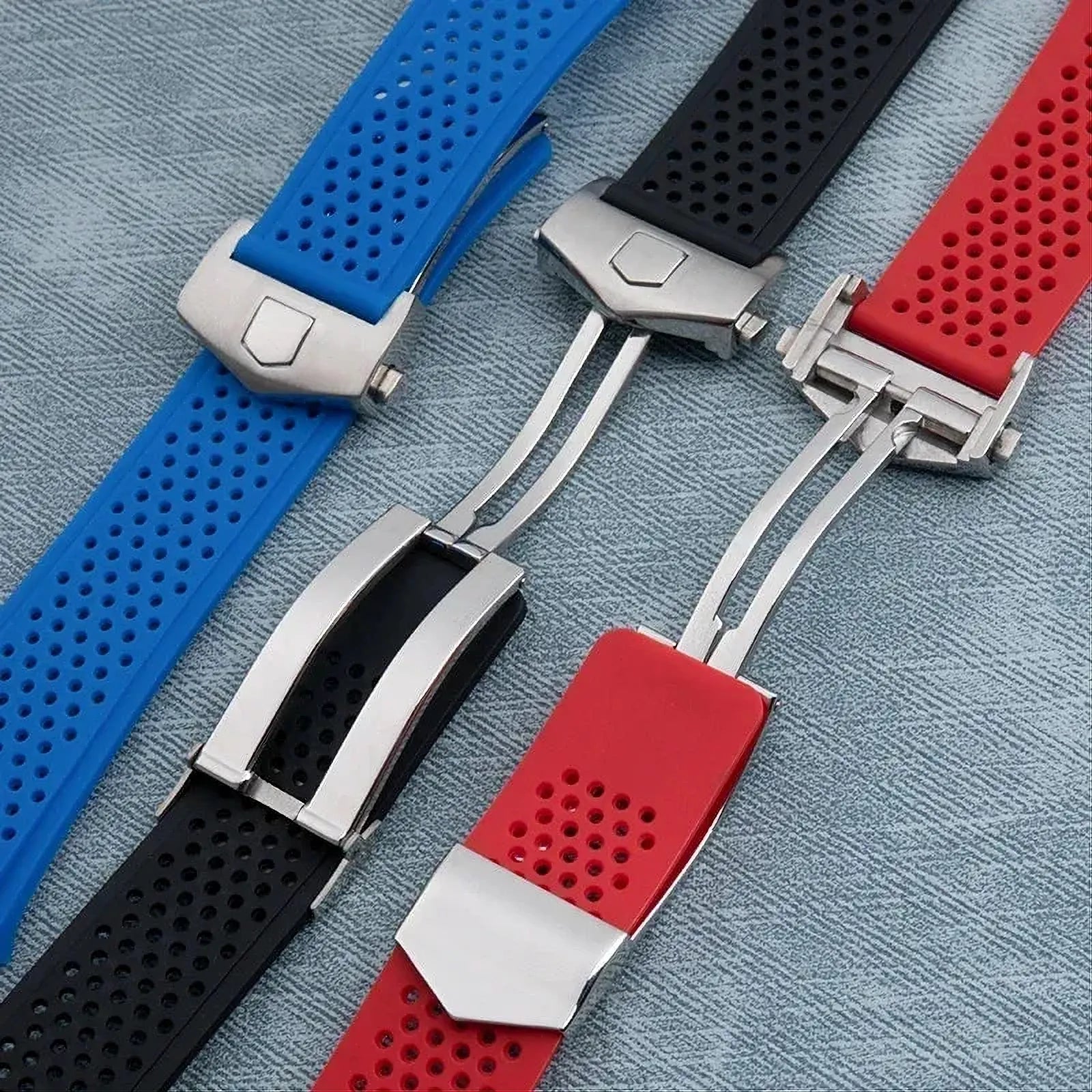 Integrated Convex-End Silicone Watch Strap – 28x22mm-VivaStraps-Viva Timepiece