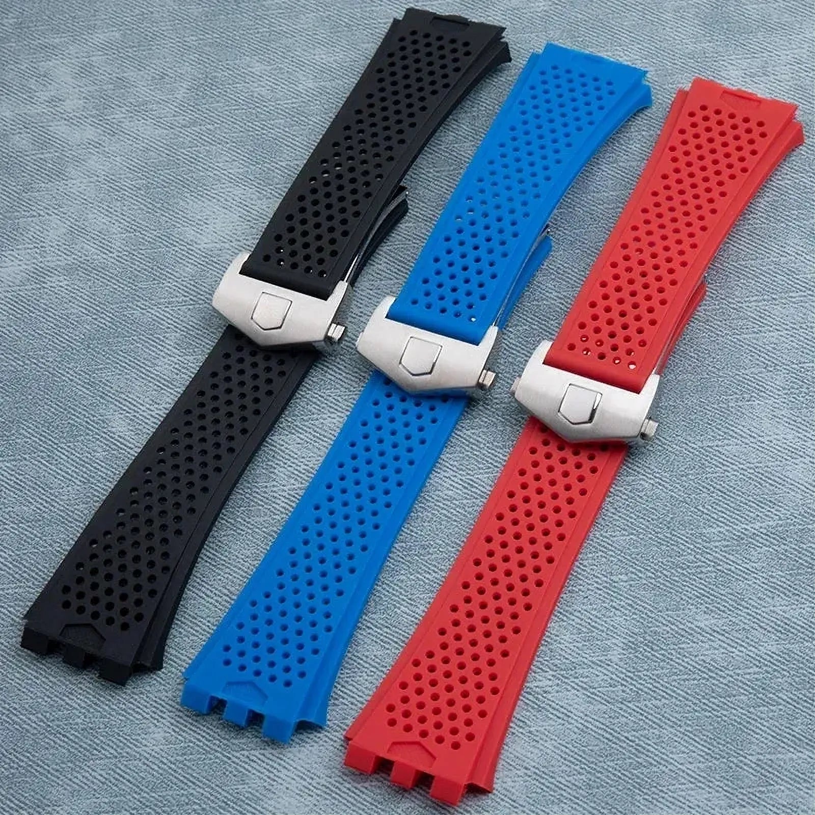 Integrated Convex-End Silicone Watch Strap – 28x22mm-VivaStraps-Viva Timepiece