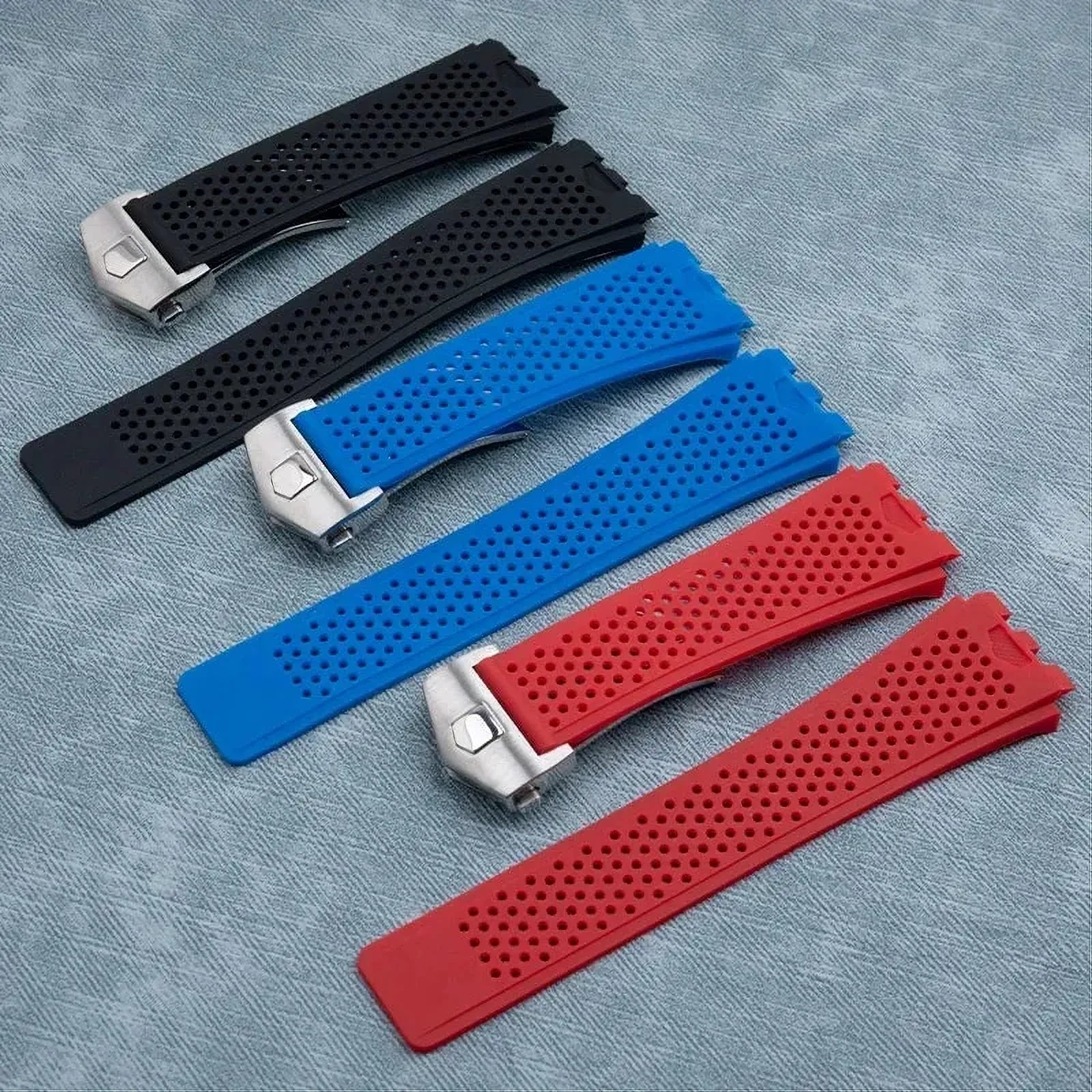 Integrated Convex-End Silicone Watch Strap – 28x22mm-VivaStraps-Viva Timepiece