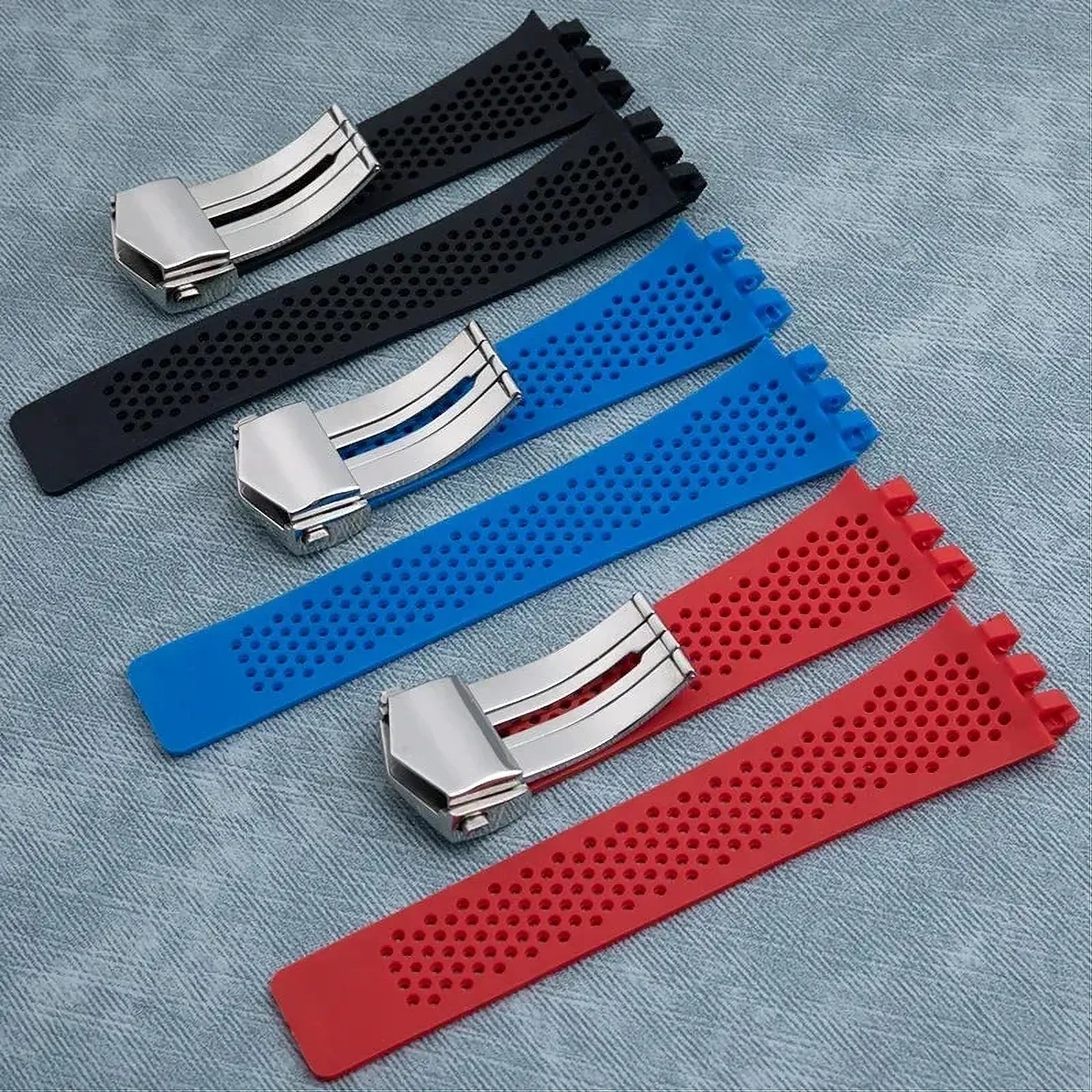 Integrated Convex-End Silicone Watch Strap – 28x22mm-VivaStraps-Viva Timepiece