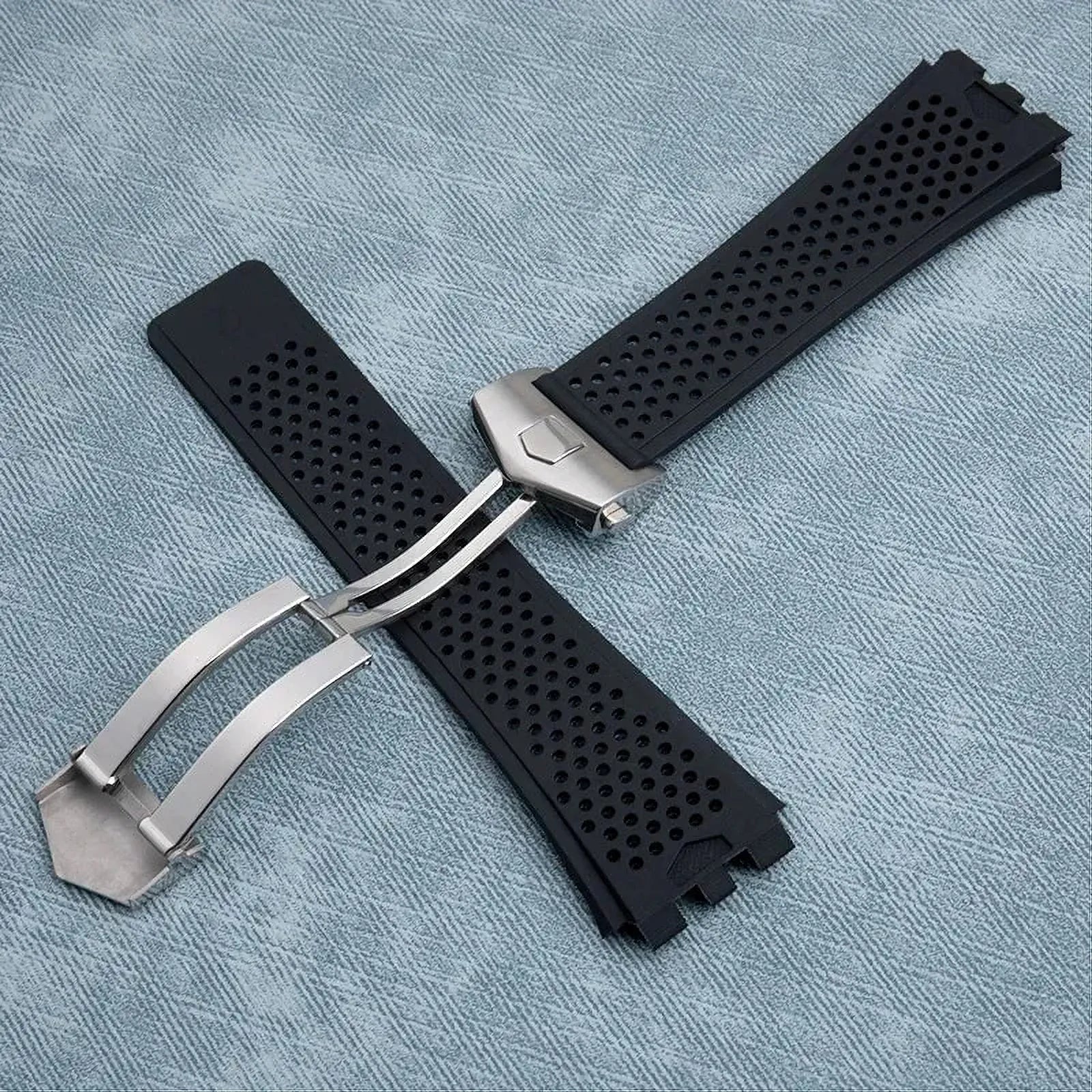 Integrated Convex-End Silicone Watch Strap – 28x22mm-VivaStraps-Viva Timepiece