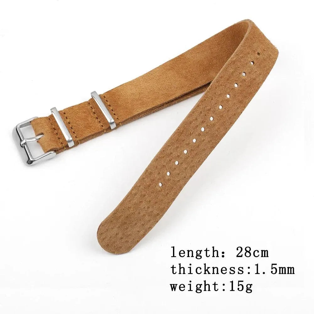 Suede ZULU Leather Strap – 18mm / 20mm / 22mm / 24mm-VivaStraps-Viva Timepiece
