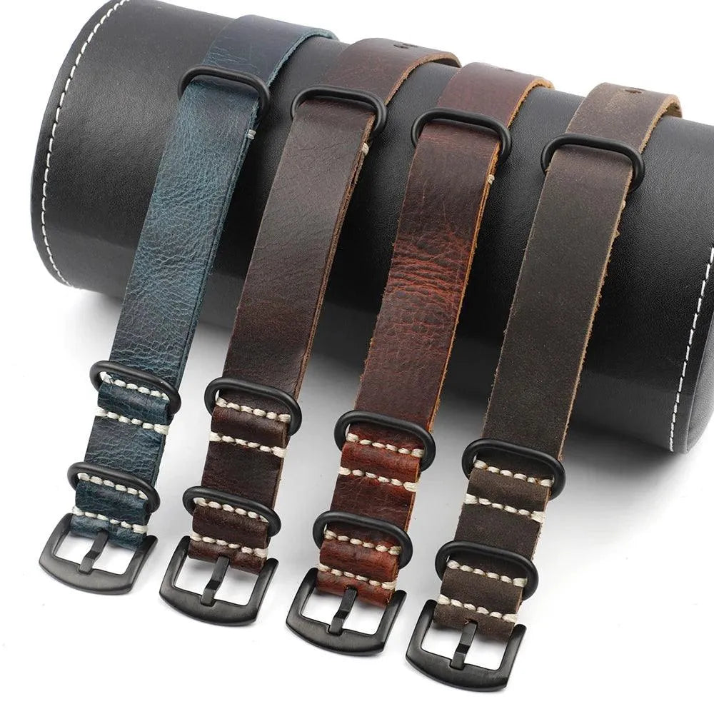 Premium Cowhide Leather Zulu Strap Replacement Watch Bands-VivaStraps-Viva Timepiece