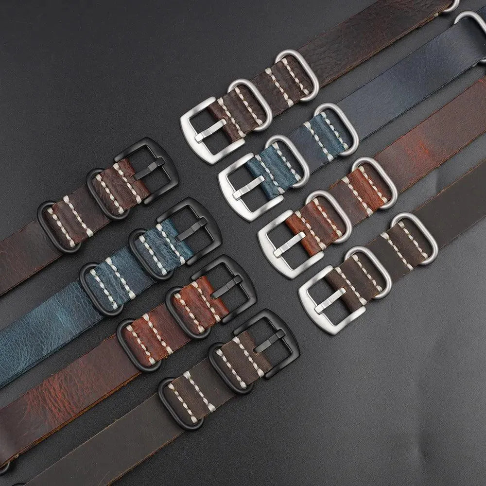 Premium Cowhide Leather Zulu Strap Replacement Watch Bands-VivaStraps-Viva Timepiece