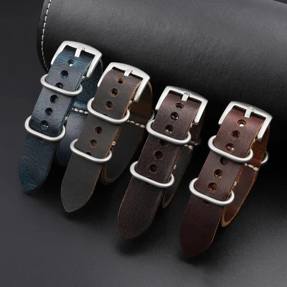 Premium Cowhide Leather Zulu Strap Replacement Watch Bands-VivaStraps-Viva Timepiece