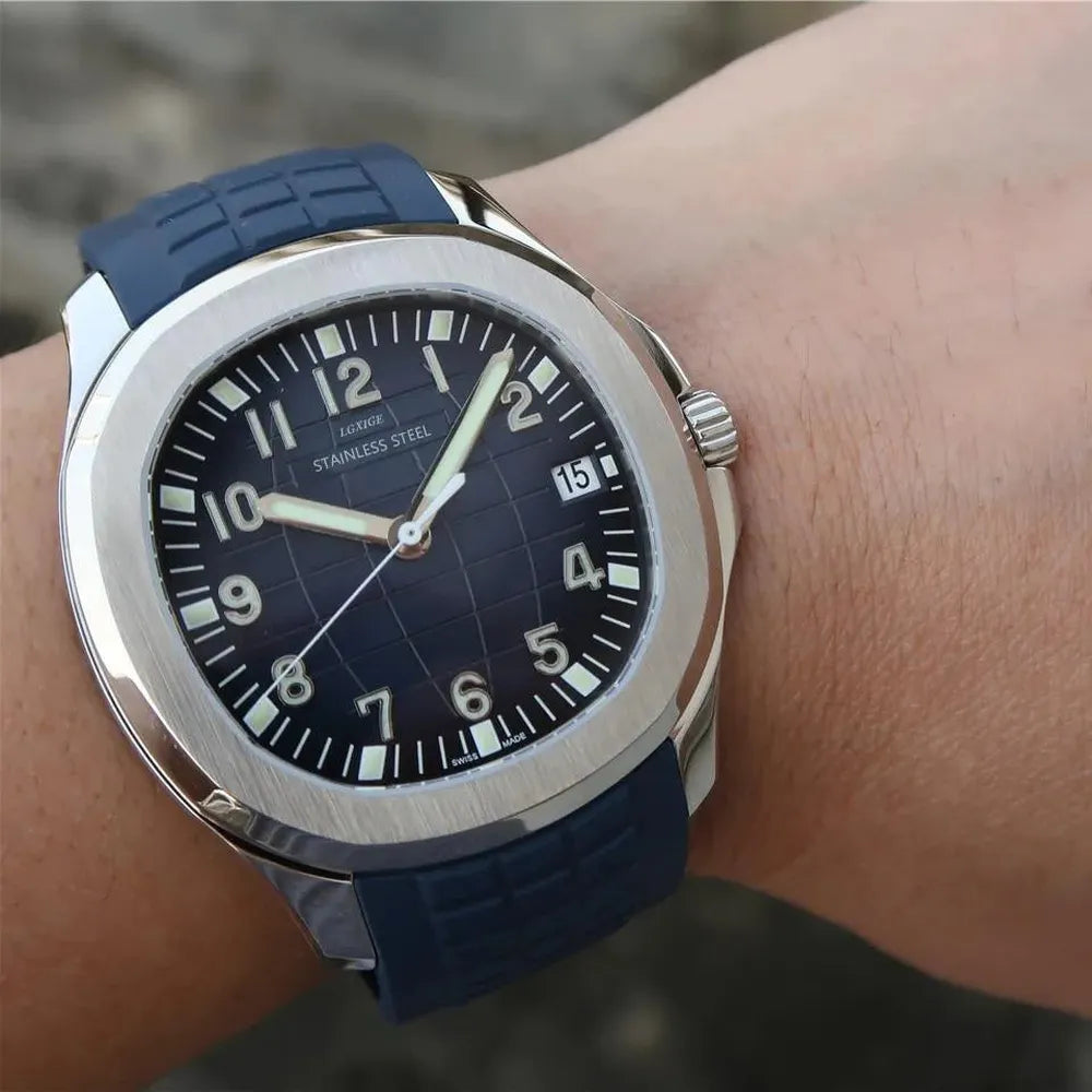 LGXIGE 41mm Quartz Sport Watch – Rounded Octagonal Case, Silicone Strap-LGXIGE-Viva Timepiece