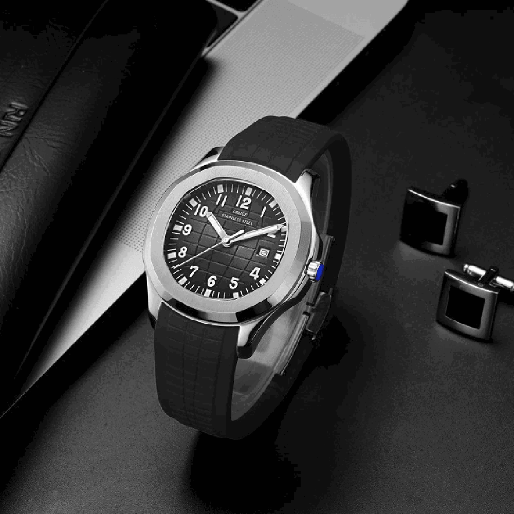 LGXIGE 41mm Quartz Sport Watch – Rounded Octagonal Case, Silicone Strap-LGXIGE-Viva Timepiece