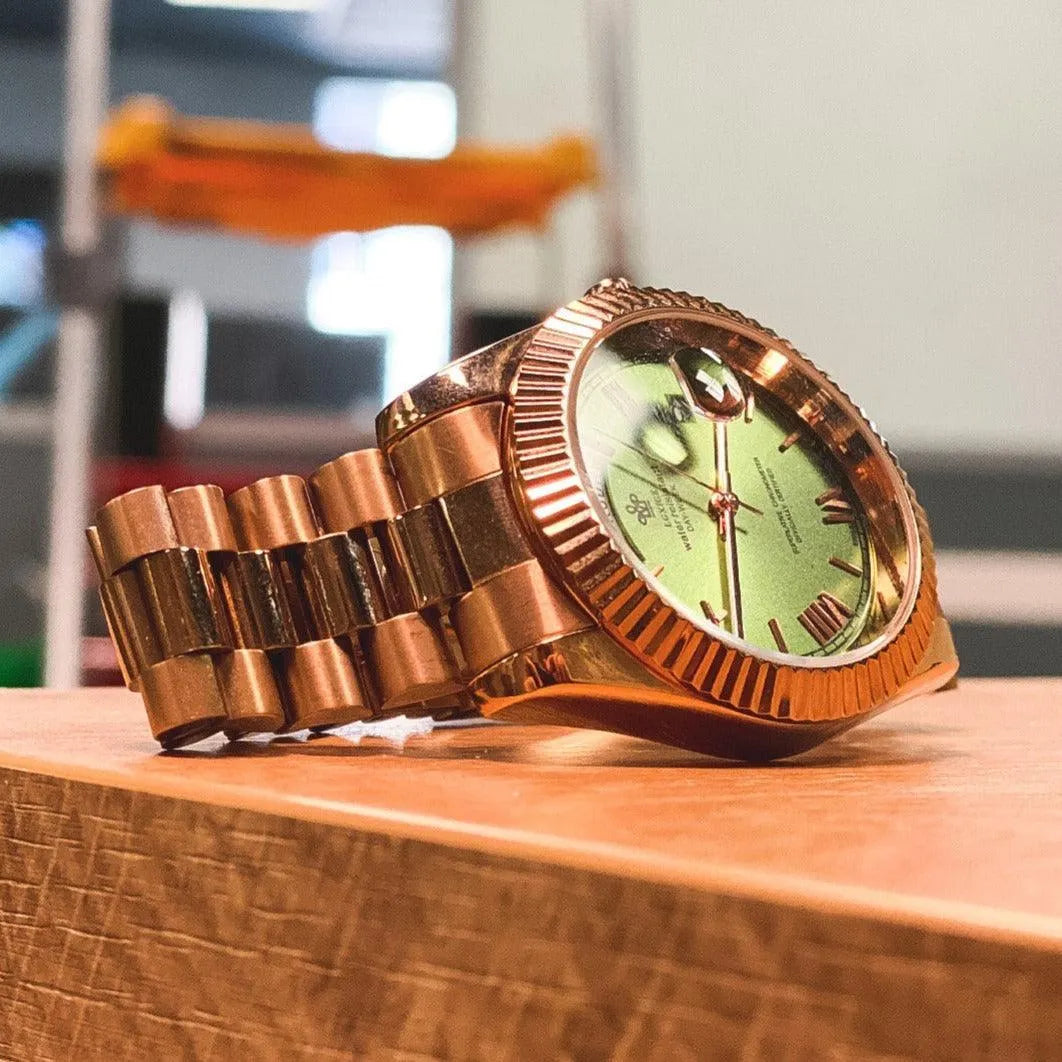 LGXIGE 40mm Quartz Classic Dress Watch – Rhinestone Dial, Fluted Bezel-LGXIGE-Viva Timepiece