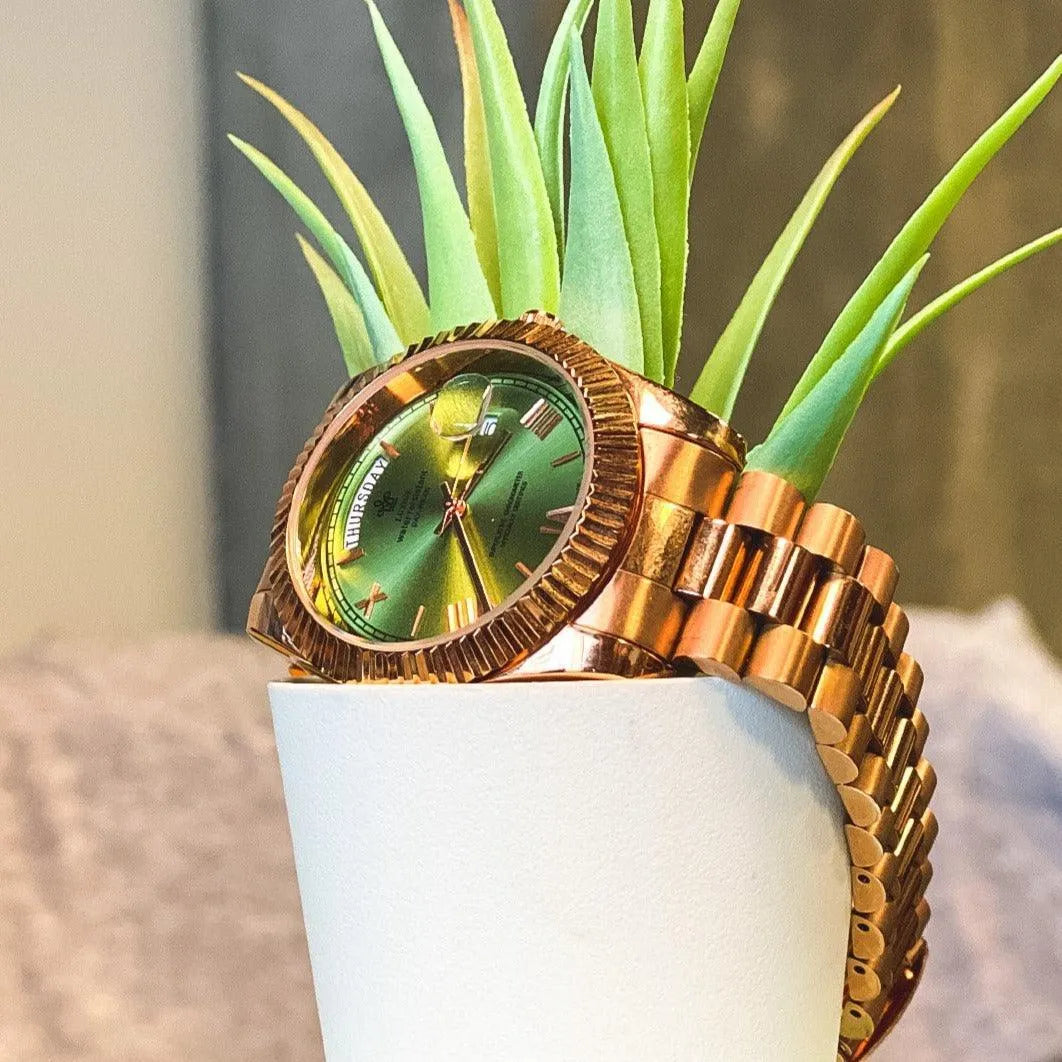 LGXIGE 40mm Quartz Classic Dress Watch – Rhinestone Dial, Fluted Bezel-LGXIGE-Viva Timepiece