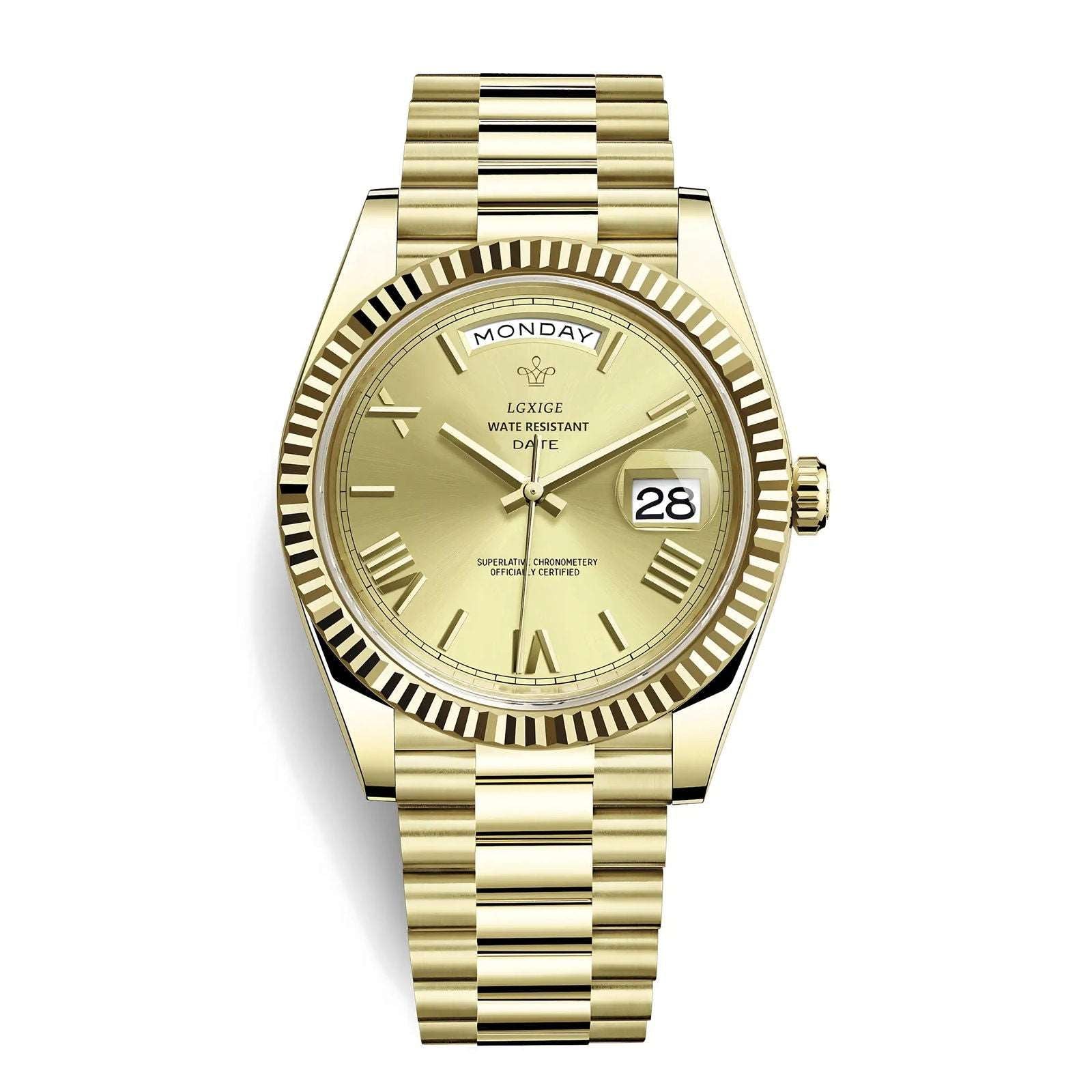 LGXIGE Day Date Roman President Quartz Men s Luxury Homage Watches Viva Timepiece