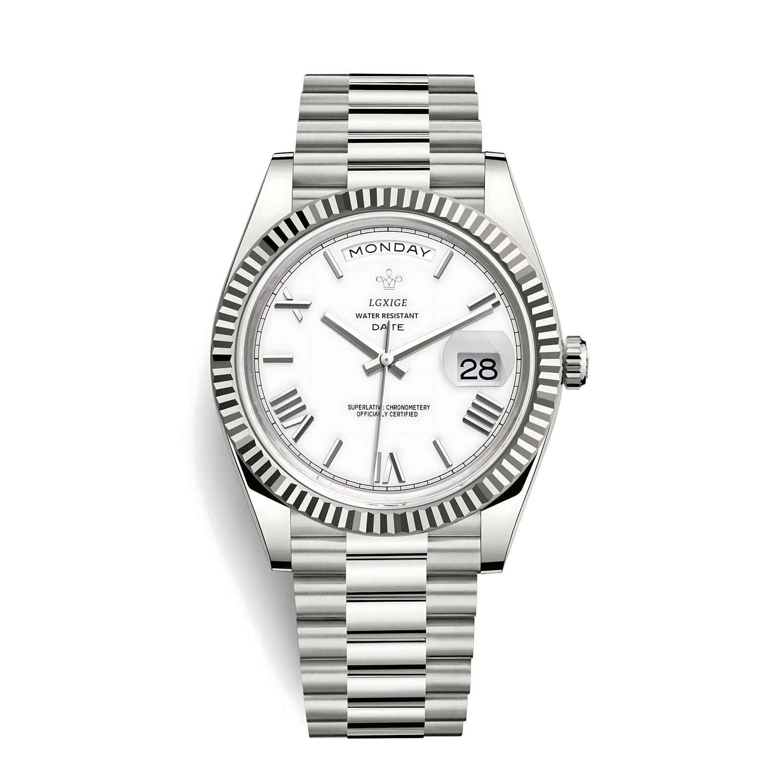 週間売れ筋 LGXIGE Day-Date Roman President Quartz Men's Luxury Homage その他