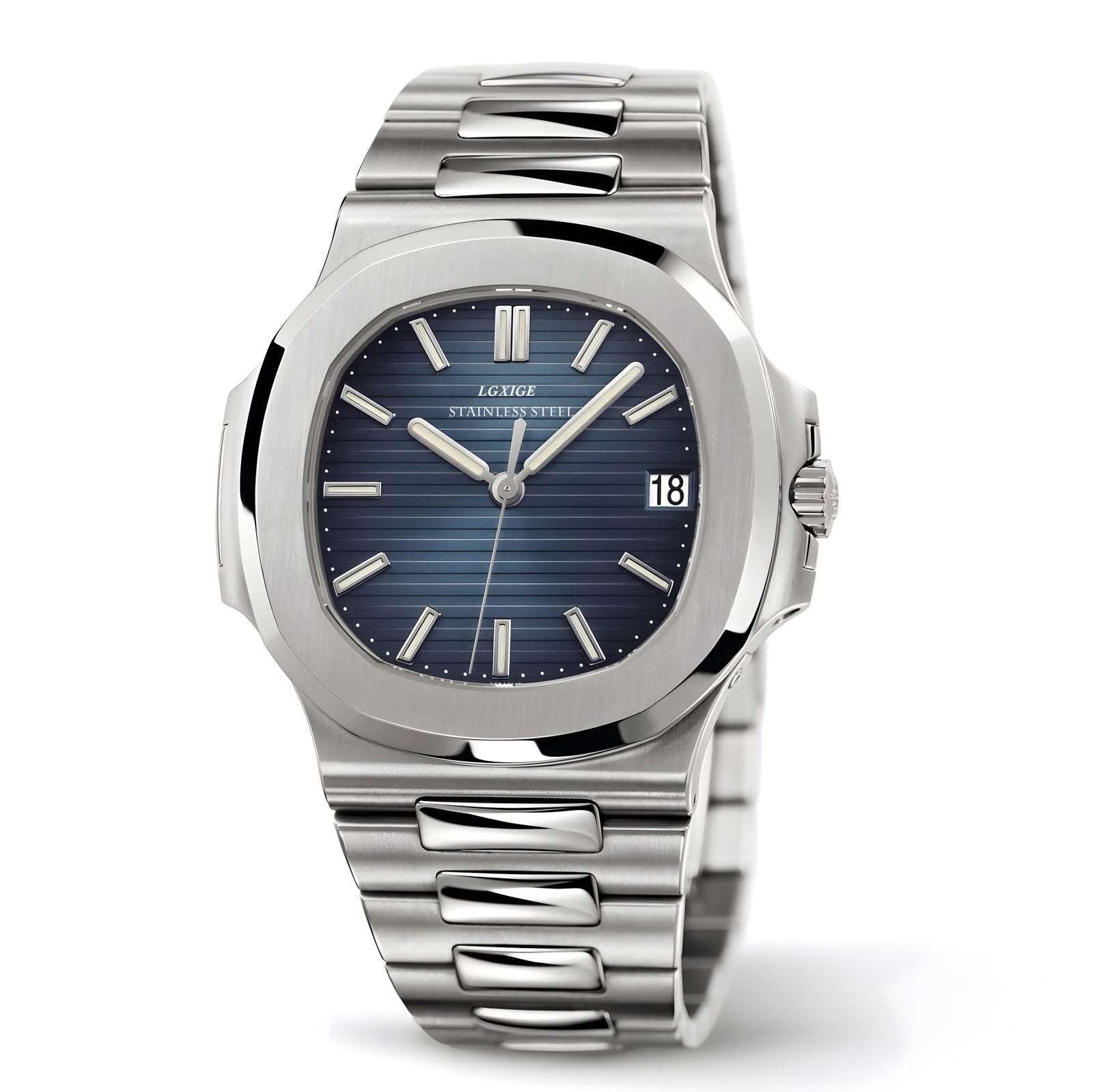 Lgxige Nautilus Quartz (Steel) Homage Watches Steel Blue - LGXIGE | Viva Timepiece