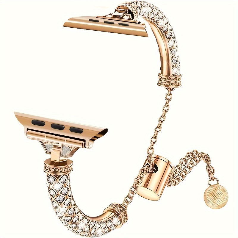 Luxury Rhinestone Bling Bangle Apple Watch Band Rose Golden - Viva Timepiece | Viva Timepiece