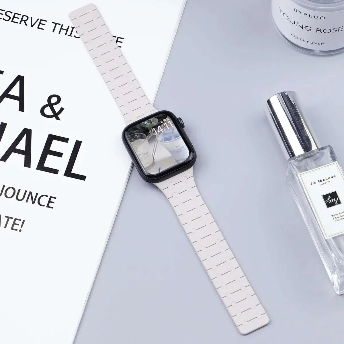 Magnetic Silicone Loop Bracelet Compatible with Apple Watch 38–49mm