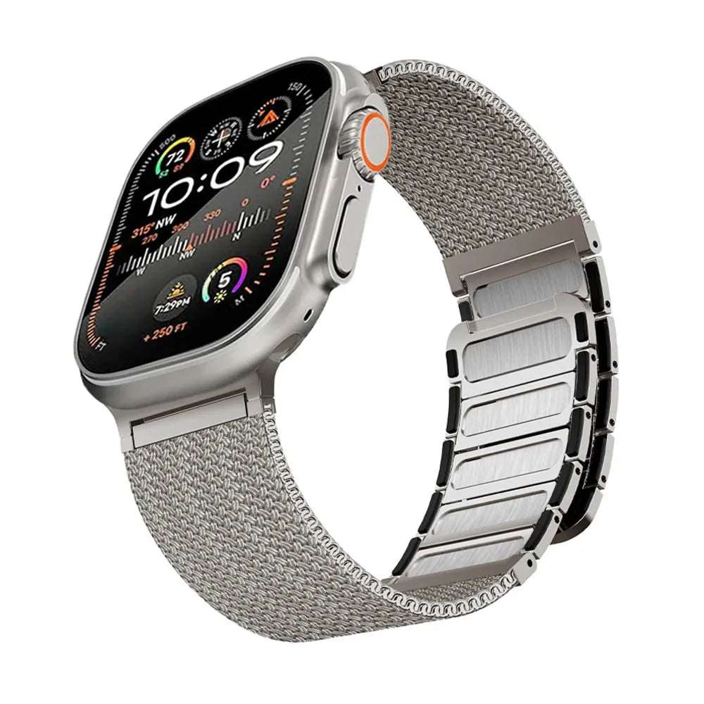 Magnetic Stainless Steel Milanese Loop Band Compatible with Apple Watch 38–49mm