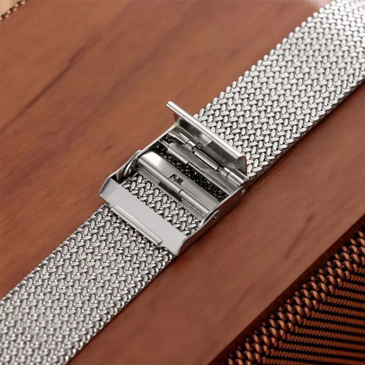 Milanese Mesh Stainless Steel Watch Band 16mm 18mm 20mm – Folding Clasp-Watch Bands-ChronoCraft-Black-16mm-Viva Timepiece