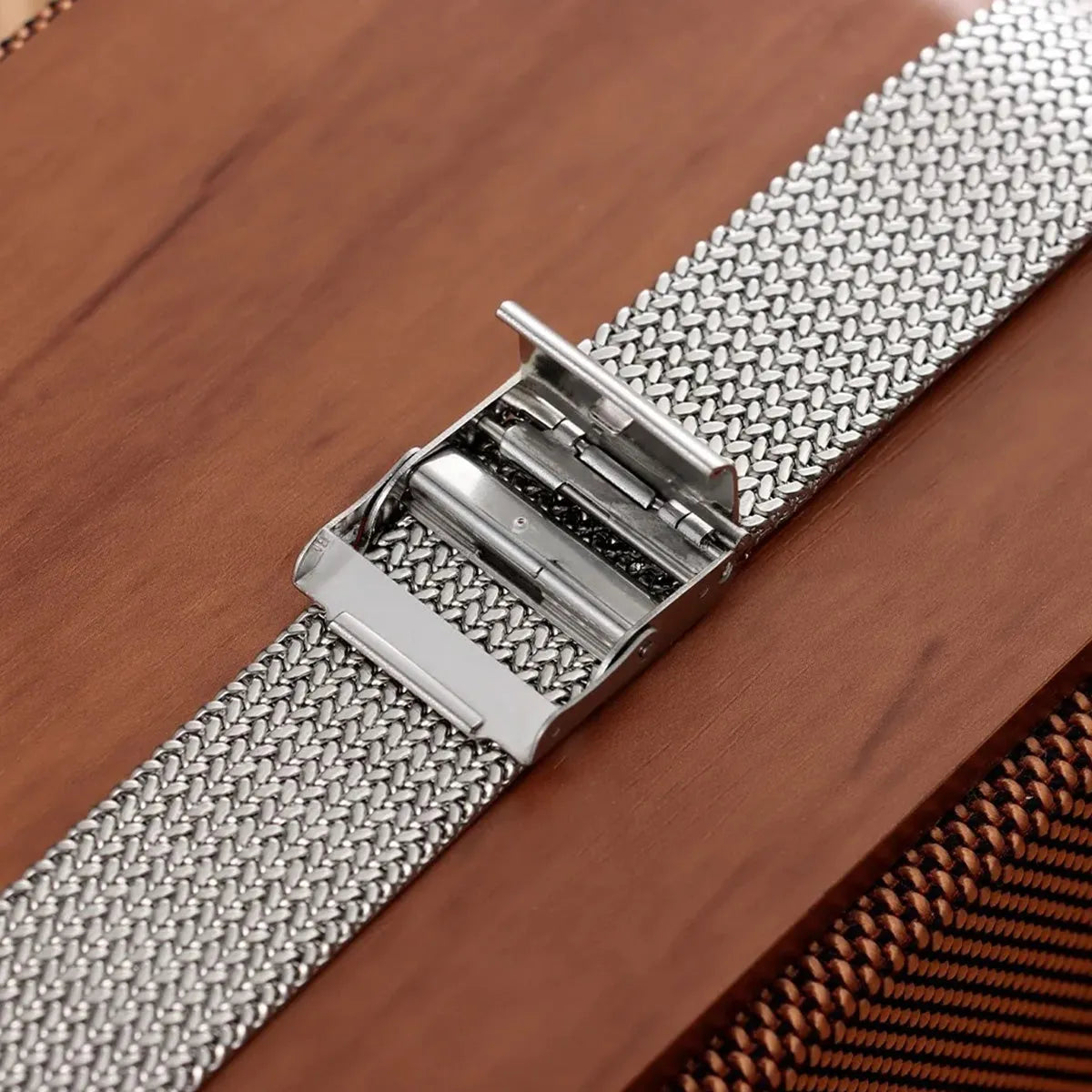 Milanese Mesh Stainless Steel Watch Band 16mm 18mm 20mm – Folding Clasp-Watch Bands-ChronoCraft-Black-16mm-Viva Timepiece