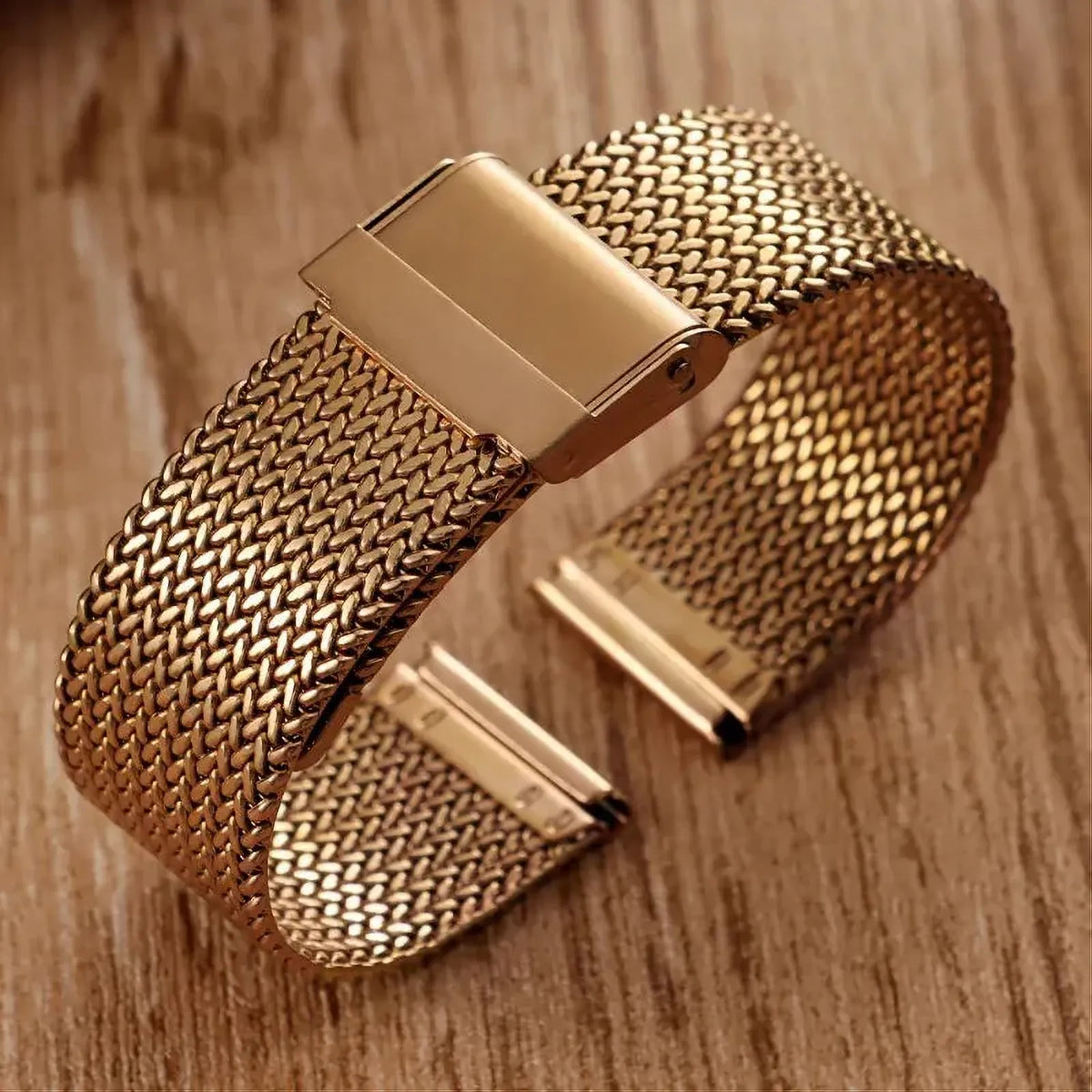 Milanese Mesh Stainless Steel Watch Band 16mm 18mm 20mm – Folding Clasp-Watch Bands-ChronoCraft-Rose Gold-16mm-Viva Timepiece