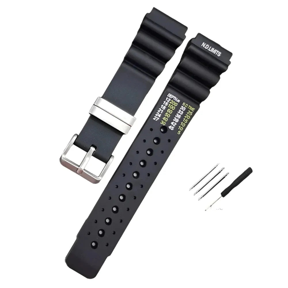 ND-Style Diver Rubber Watch Strap – 20mm / 22mm / 24mm-VivaStraps-Viva Timepiece